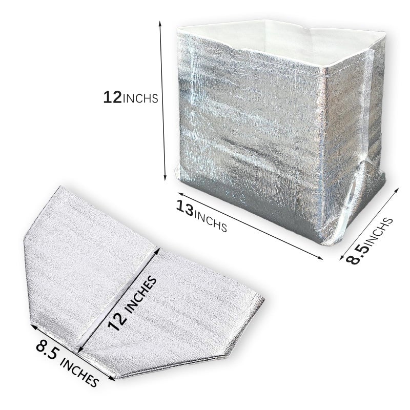 Bevisun حقائب حرارية معزولة قابلة لإعادة الاستخدام من بيفيسون 13" × 8.5" × 12" بطانة حقيبة معزولة من الفويل عبوة من 4 بطانات صناديق حرارية لحقيبة الغداء حقيبة تسوق عزل بطانة عازلة للماء حزمة عزل - Image 2
